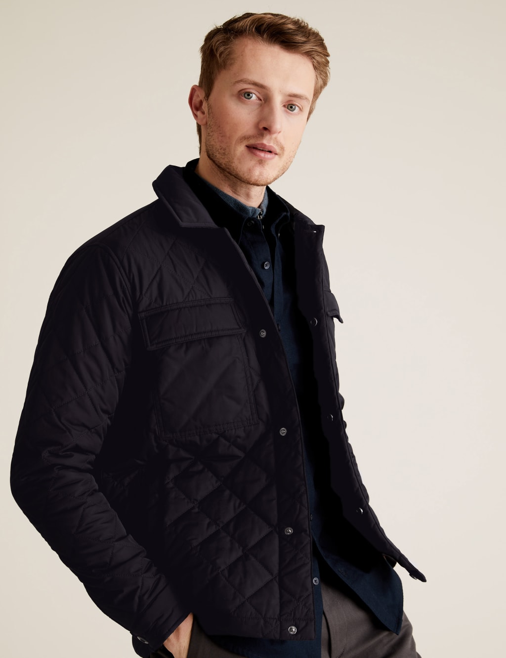 M&s mens quilted jackets discount