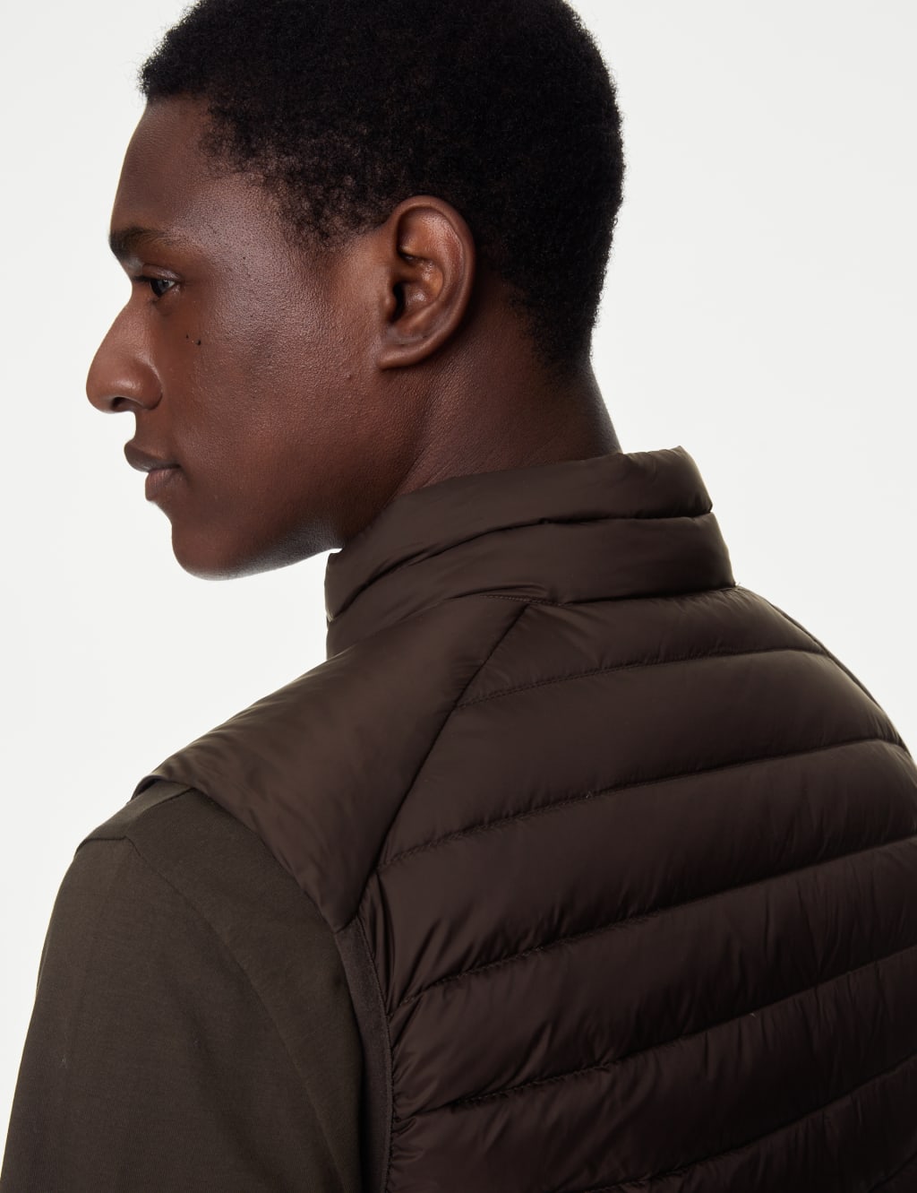 Mens feather down gilet top
