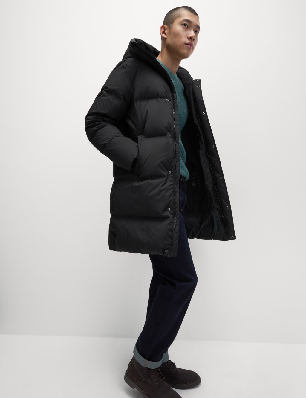 Feather and Down Hooded Puffer Jacket with Stormwear™ 3 of 8