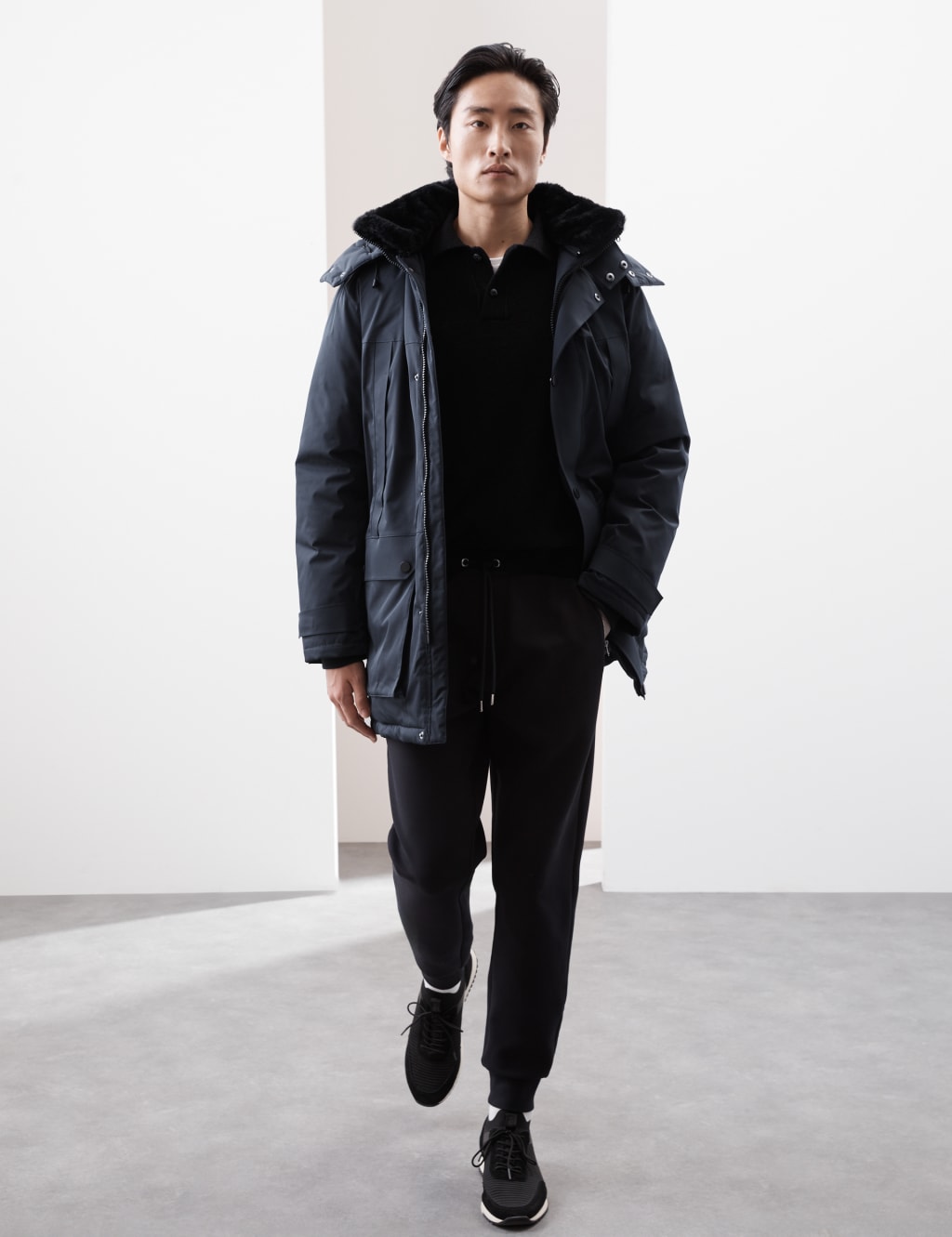 Down & feather parka with stormwear online