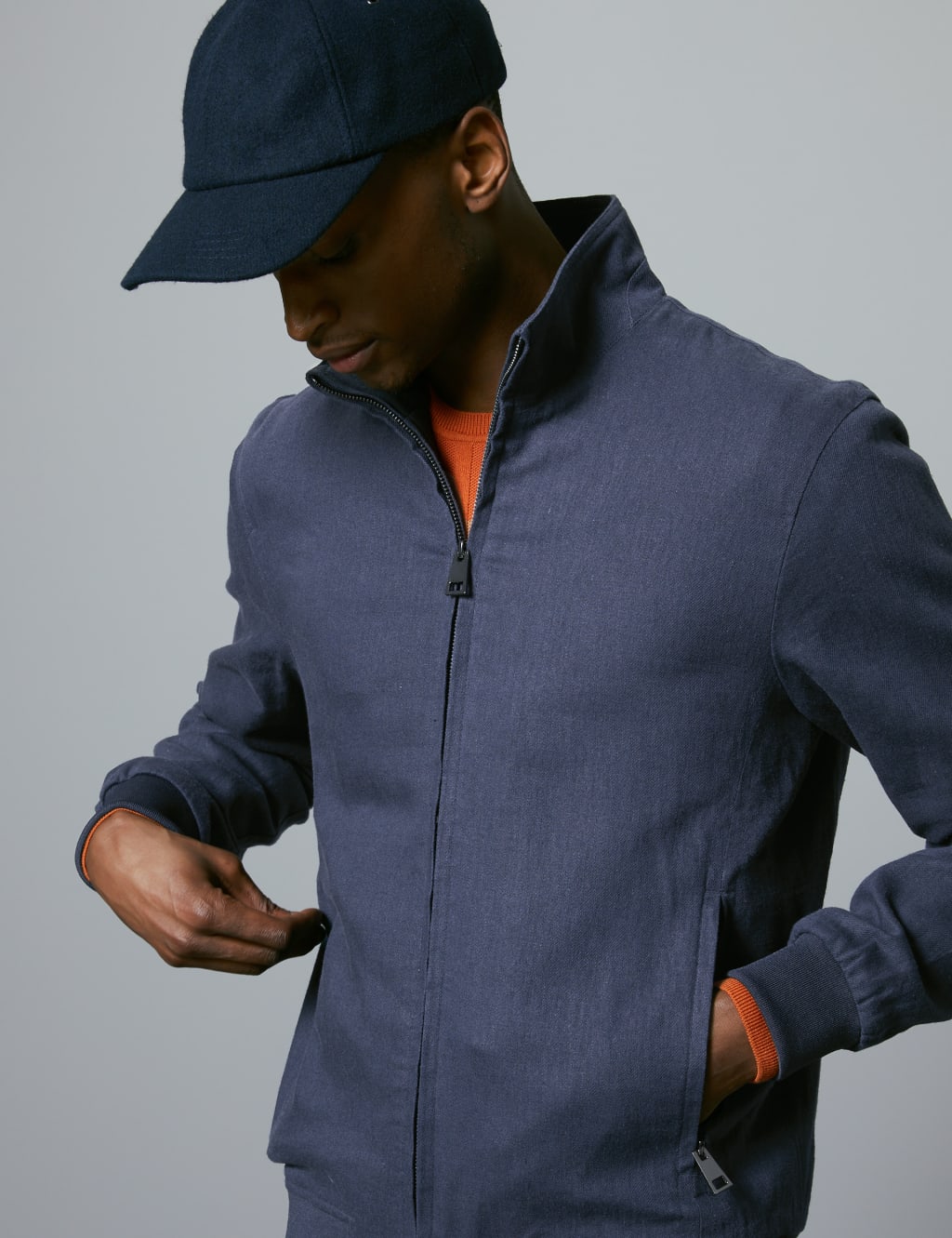 Linen Blend Bomber Jacket with Stormwear™ 4 of 5