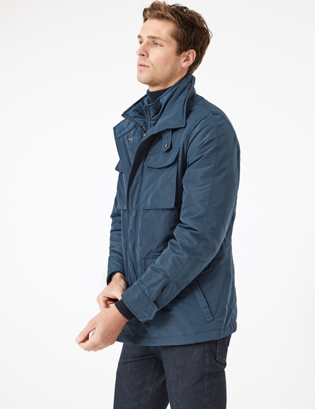 M&s funnel neck coat online