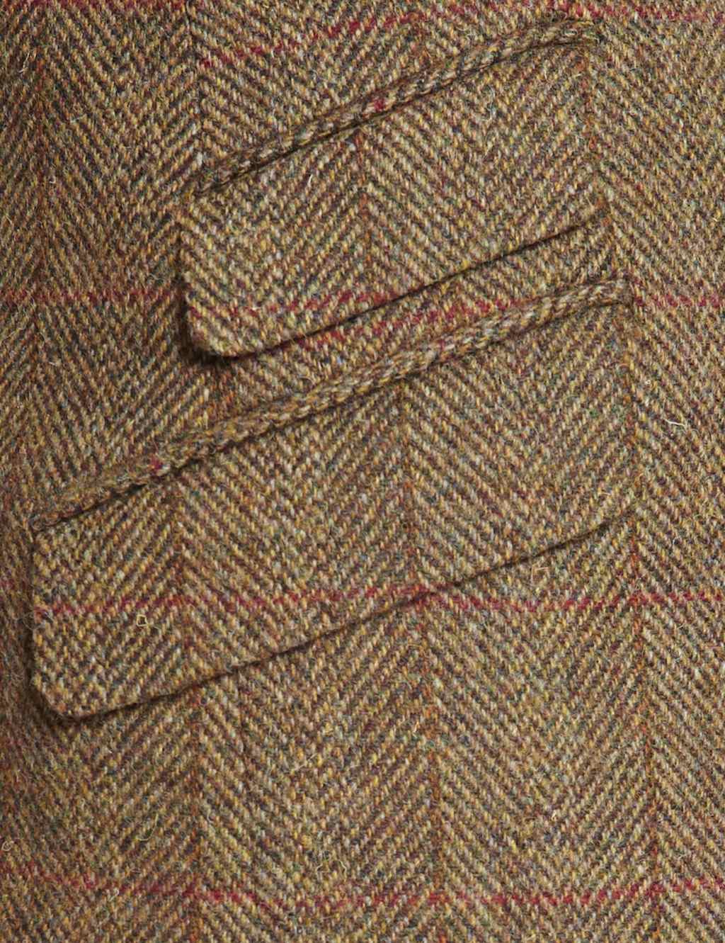 Luxury Pure Wool 2 Button Herringbone Checked Jacket 5 of 8