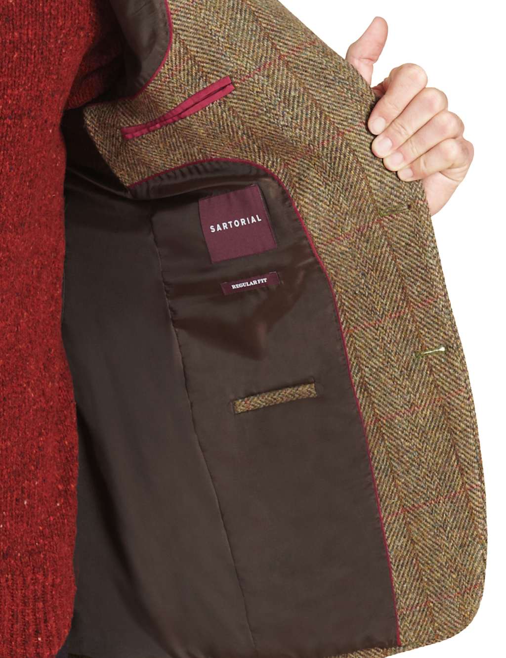 Luxury Pure Wool 2 Button Herringbone Checked Jacket 6 of 8