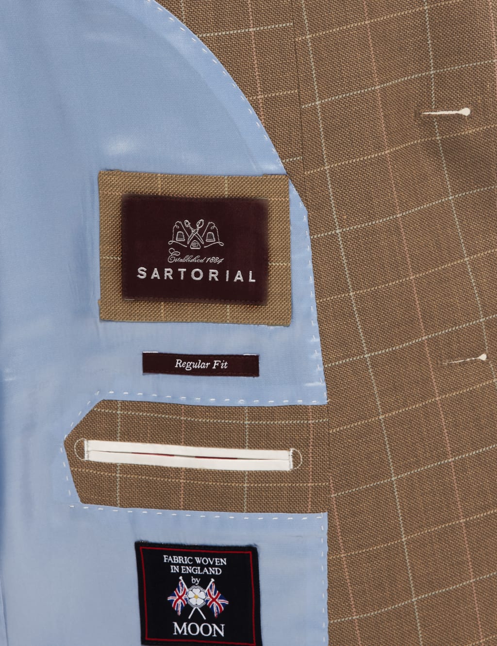 Notch Lapel 2 Button Deco Design Checked Jacket with Linen 7 of 7