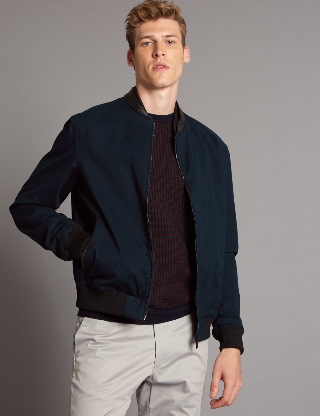 Cotton Rich Bomber Jacket with Stormwear Autograph M S