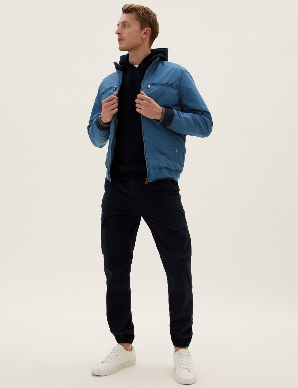 M&s blue jacket top