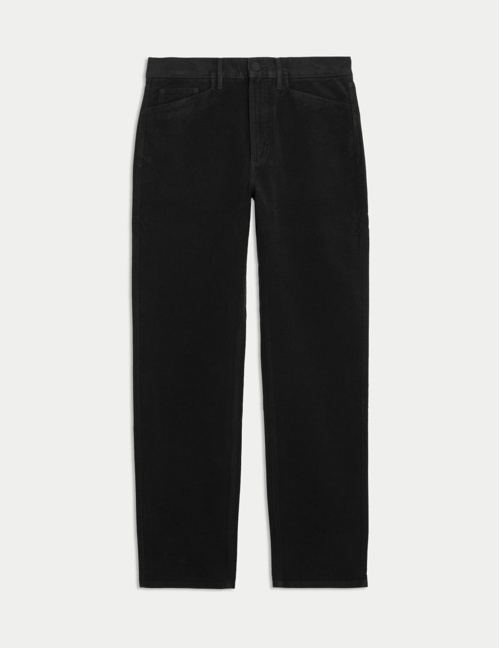 Straight Fit Italian Moleskin 5 Pocket Trousers