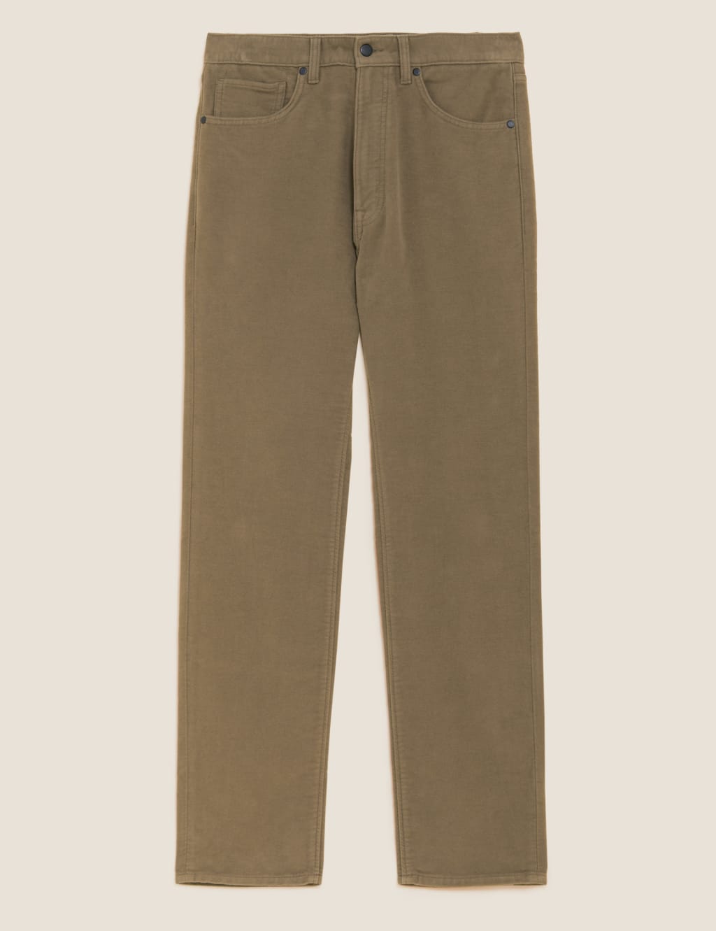 Pure Cotton Regular Fit Italian Moleskin Trousers 2 of 6