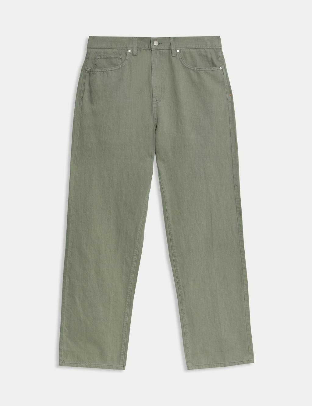 Loose Fit Lightweight Linen Blend Jeans 2 of 5