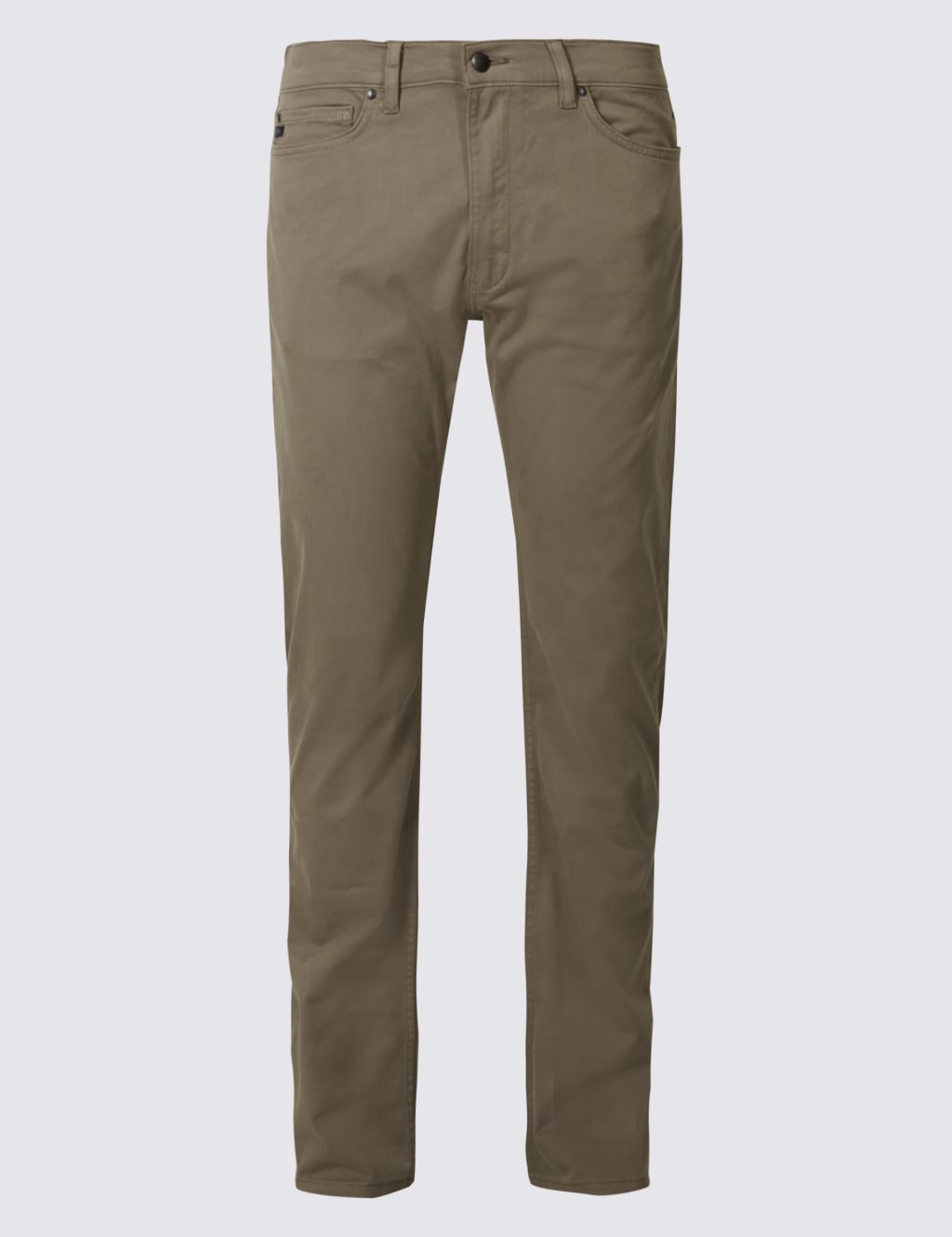 Straight Fit Cotton Rich Trousers with Stretch 2 of 3