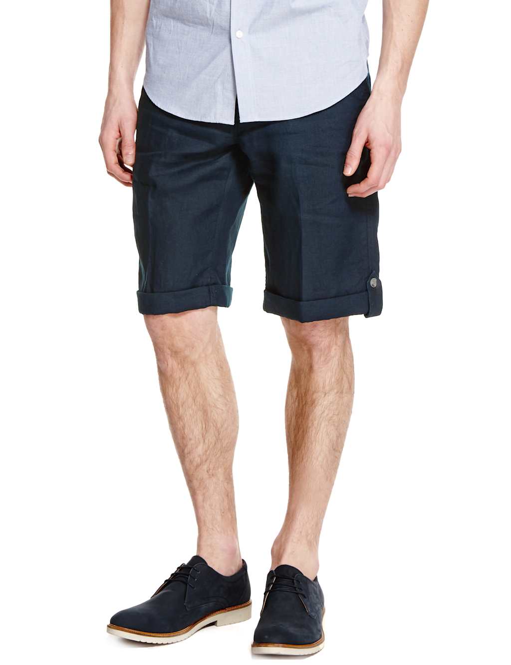 Pure Linen Adjustable Hem Shorts 1 of 3