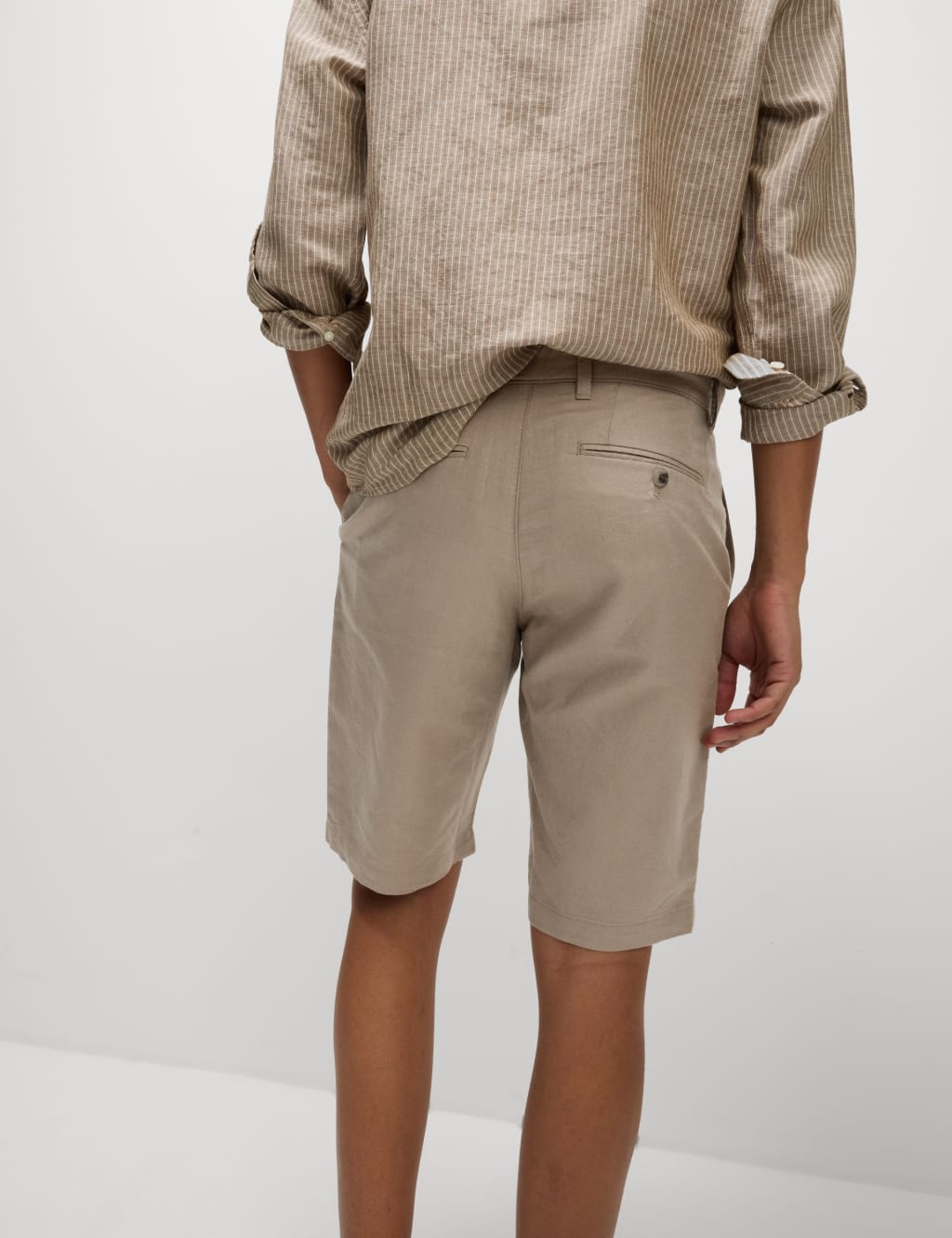 Regular Fit Cotton Linen Blend Chino Shorts 5 of 5