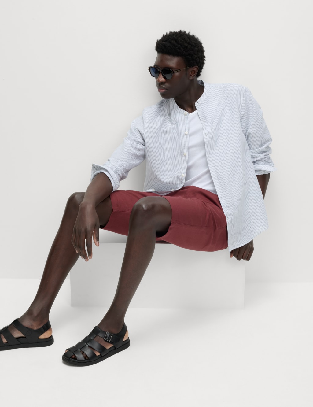Regular Fit Cotton Linen Blend Chino Shorts 4 of 5