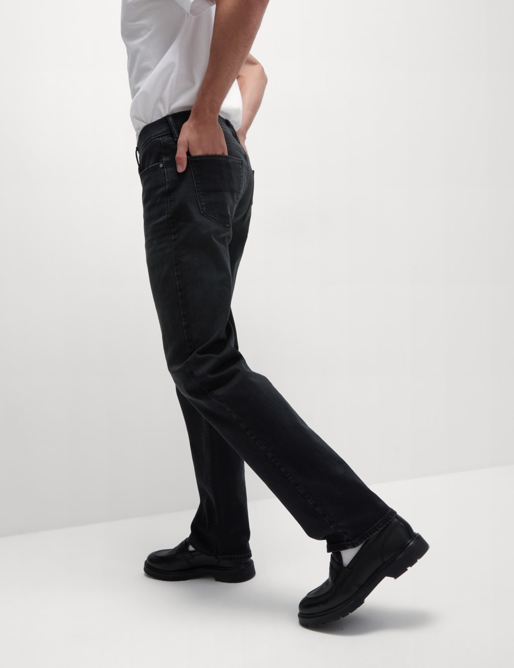 Straight Fit Stretch Jeans M S Collection M S