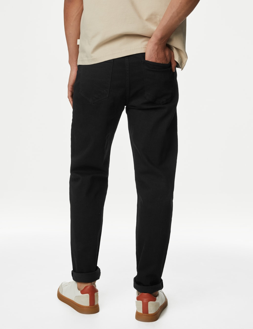 Mens tapered stretch jeans best sale