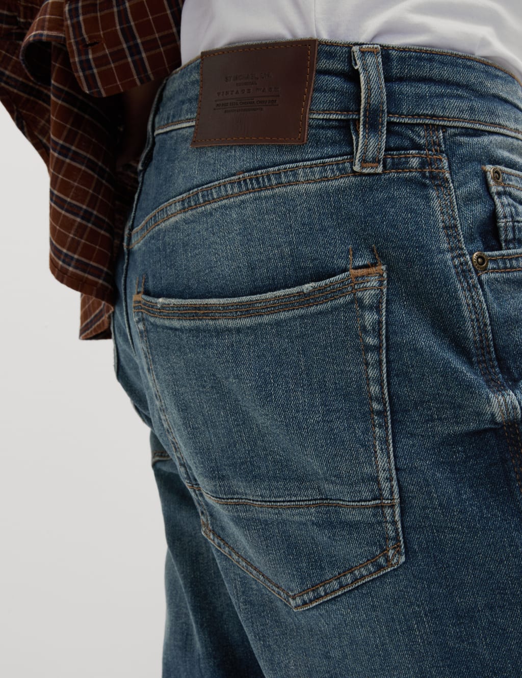 Straight Fit Vintage Wash Stretch Jeans 3 of 6