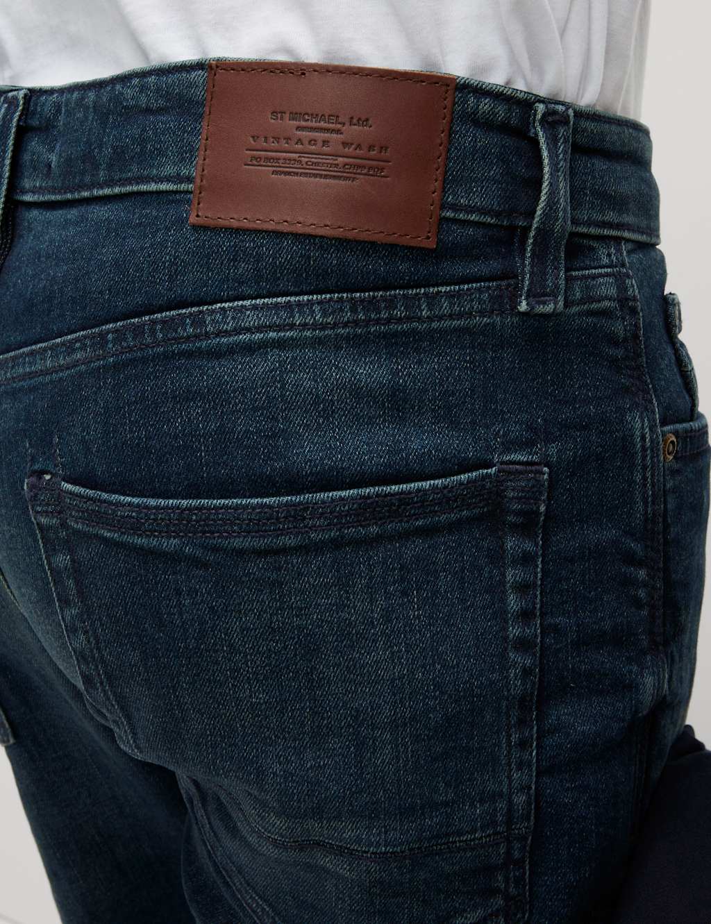 Tapered Fit Vintage Wash Stretch Jeans 4 of 5