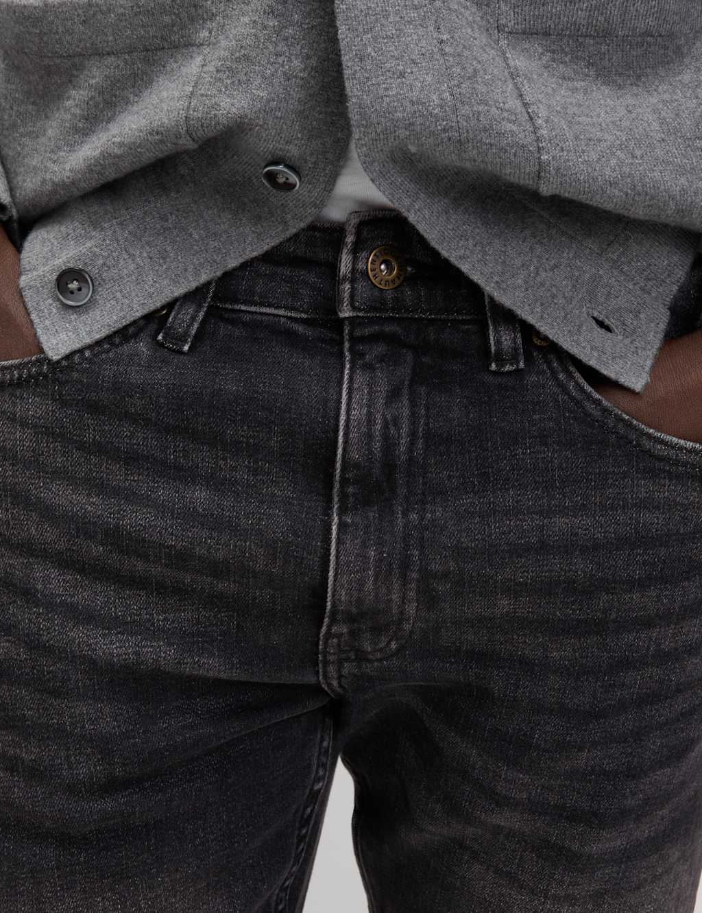 Slim Fit Vintage Wash Crosshatch Jeans 5 of 6