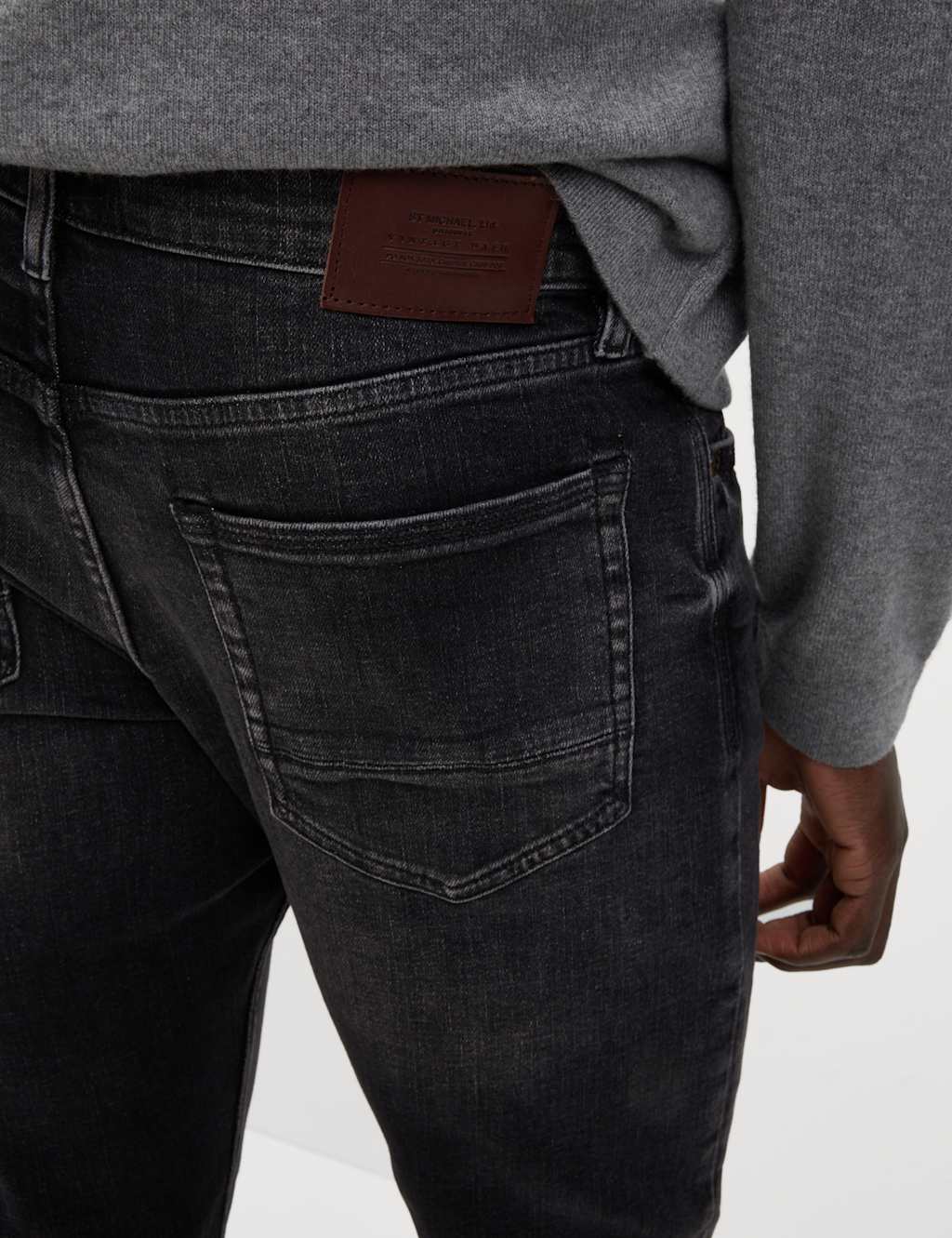 Slim Fit Vintage Wash Crosshatch Jeans 6 of 6