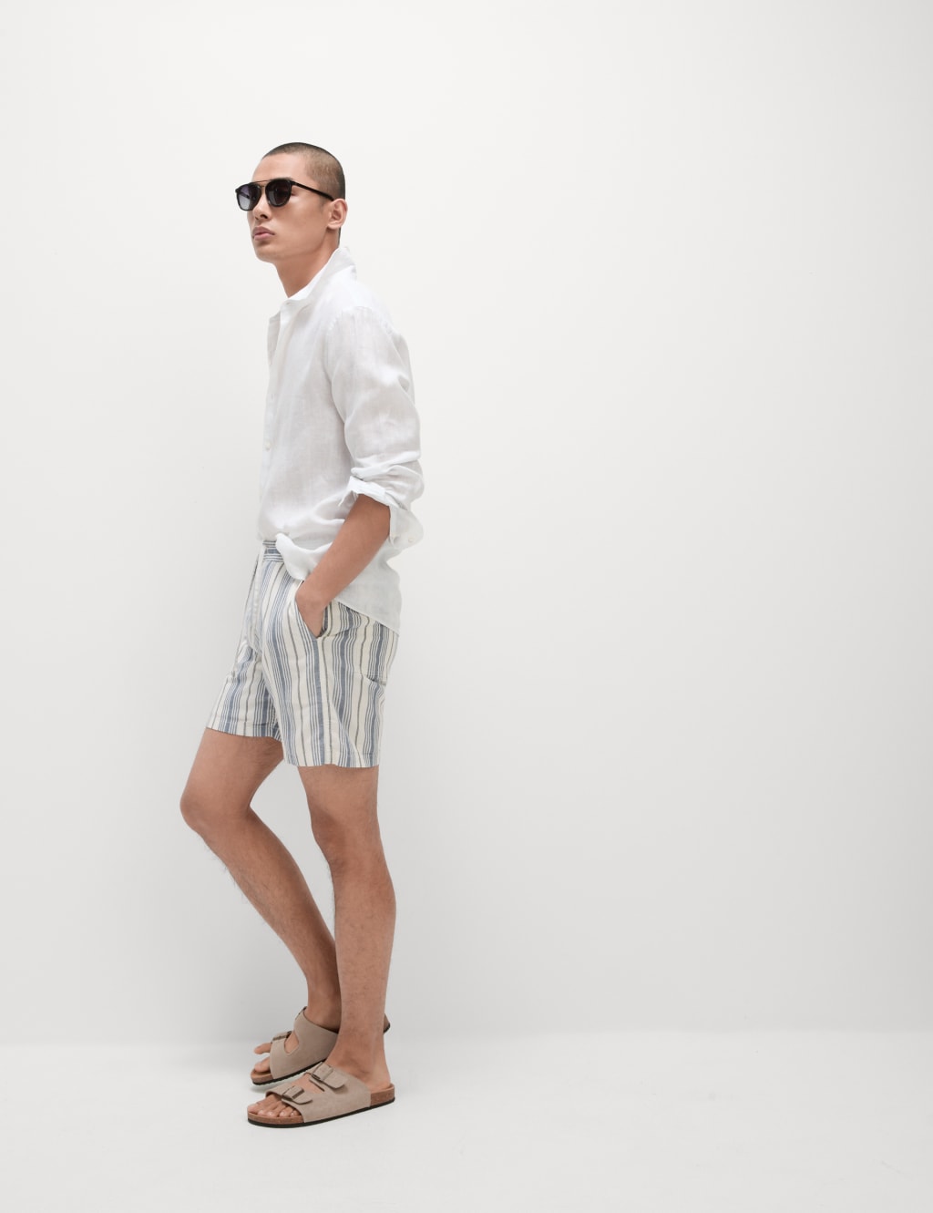Regular Fit Pure Cotton Striped Shorts 4 of 5