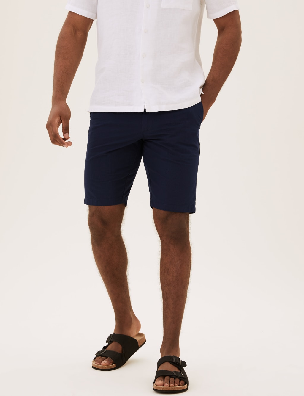 Checked chino shorts online