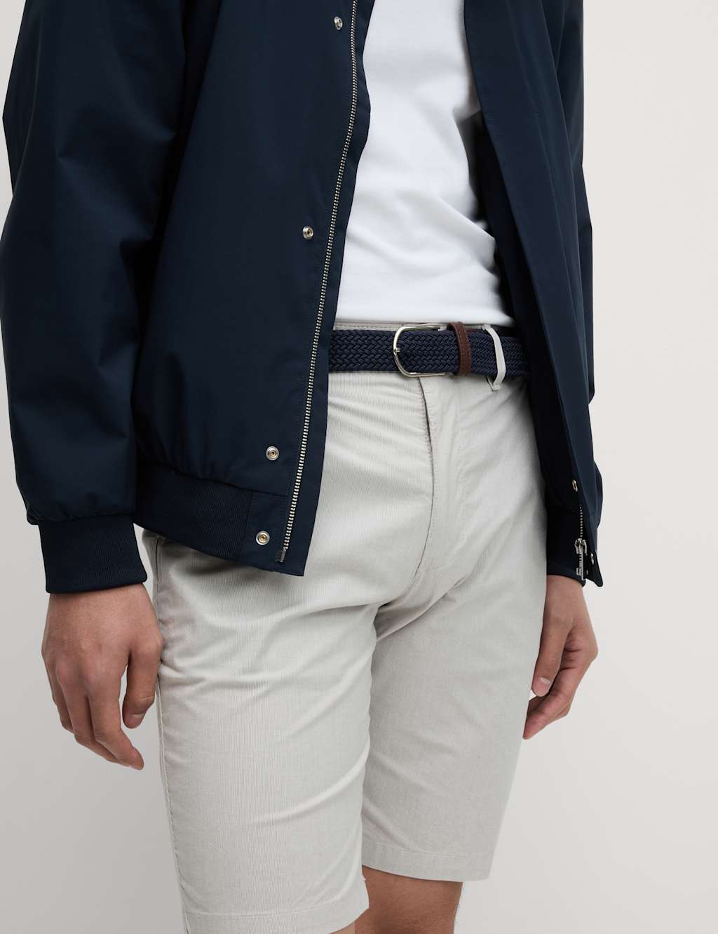 Striped Belted Stretch Chino Shorts 6 of 6