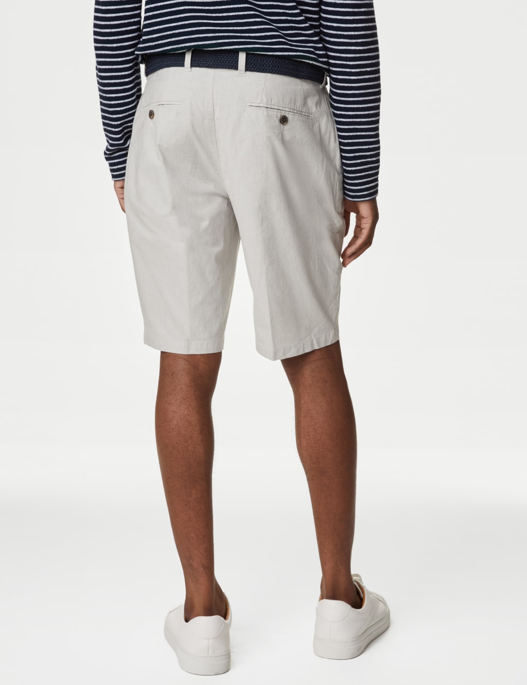 Striped belted shorts best sale