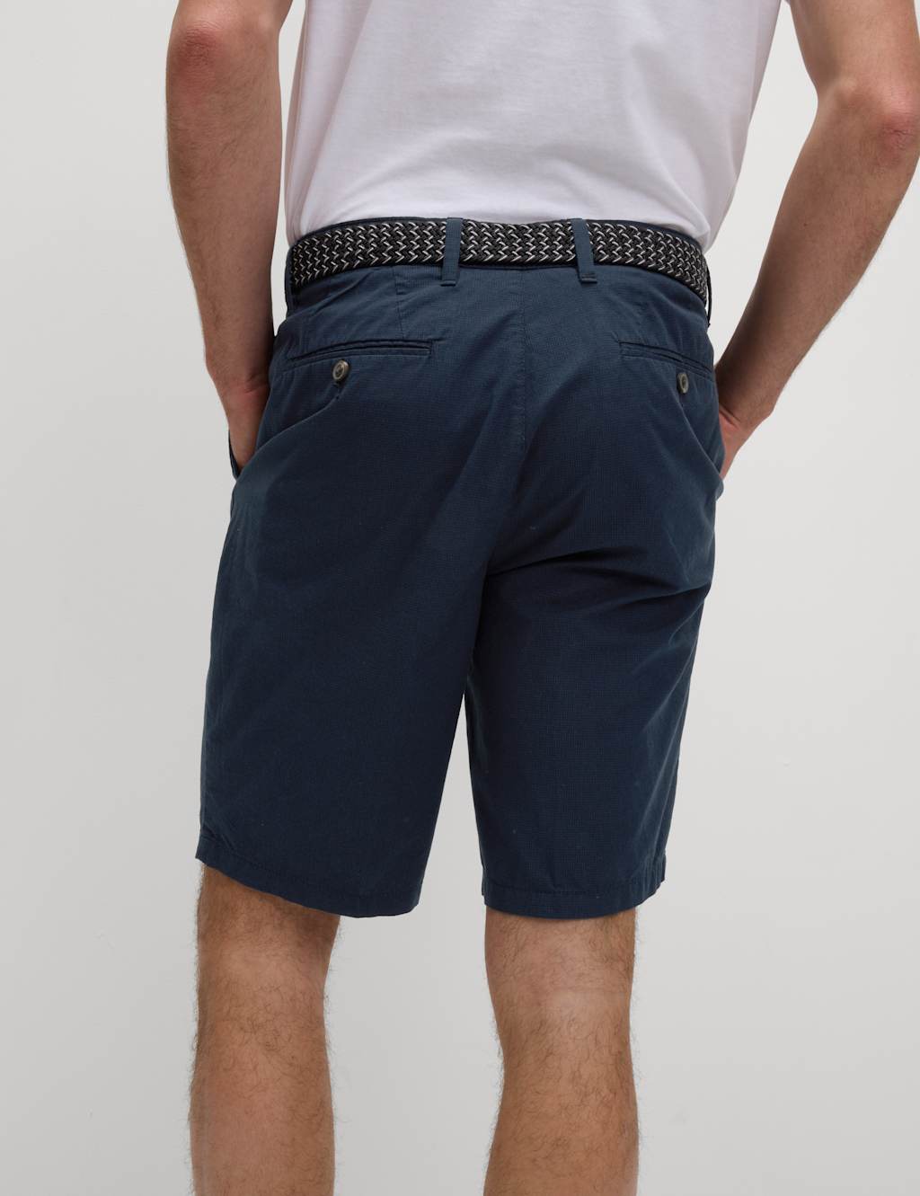 Pure Cotton Checked Belted Chino Shorts 5 of 9