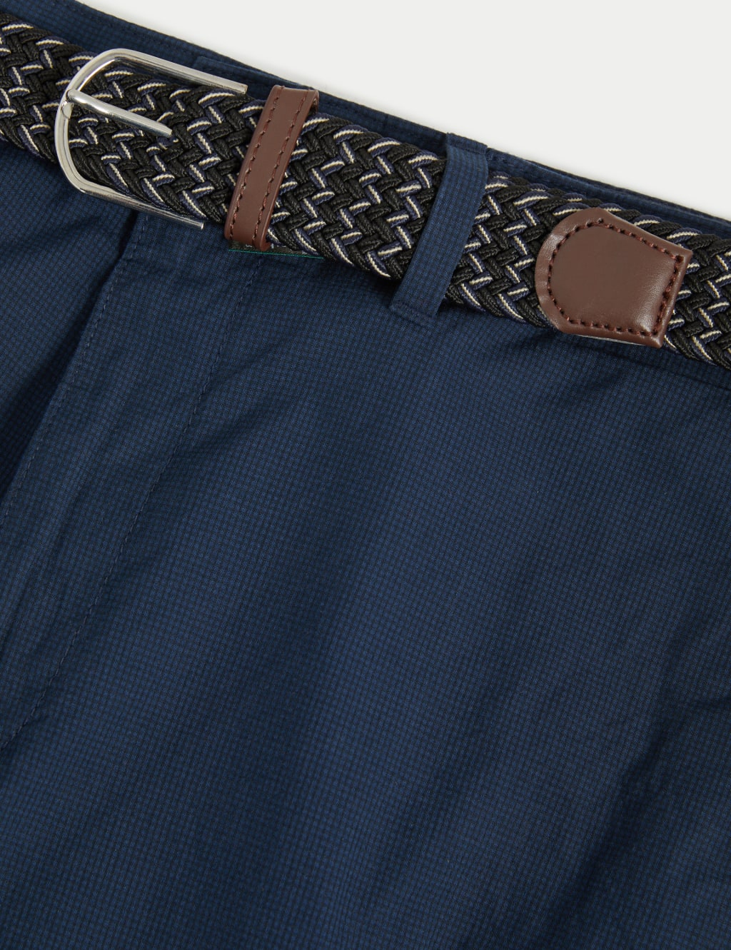 Pure Cotton Checked Belted Chino Shorts 9 of 9