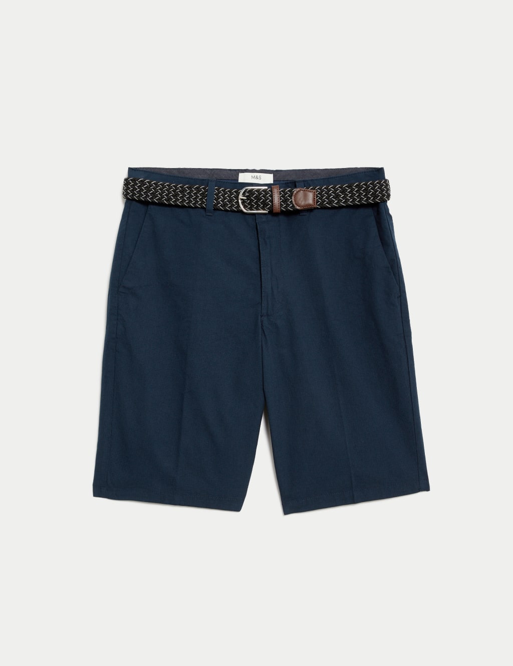 Pure Cotton Checked Belted Chino Shorts 2 of 9