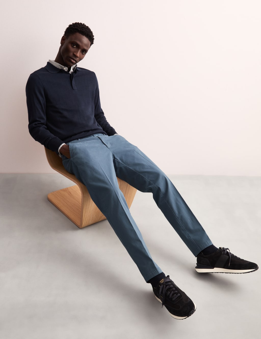 Tapered Fit Italian Flat Front Chinos 1 of 8