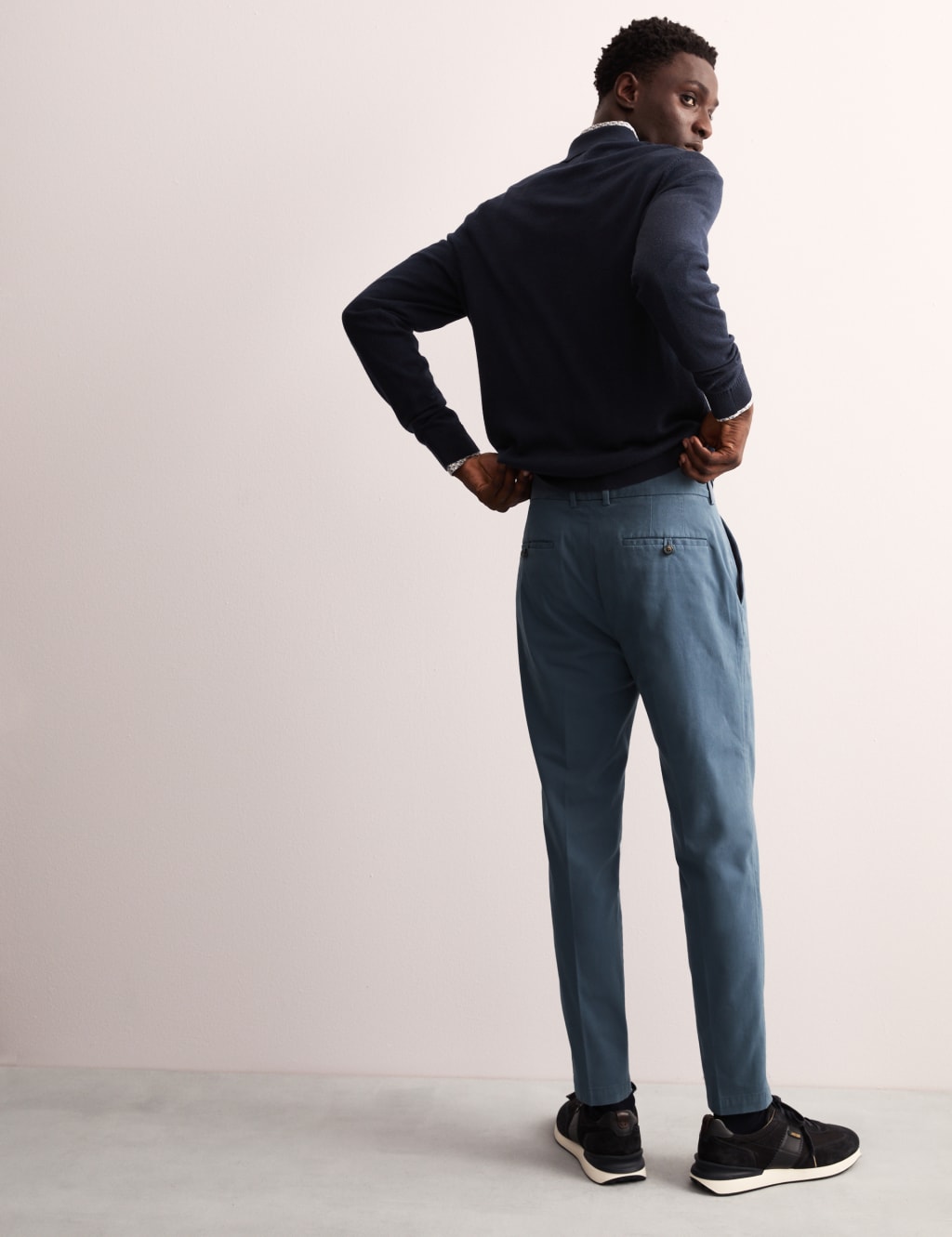 Tapered Fit Italian Flat Front Chinos 7 of 8