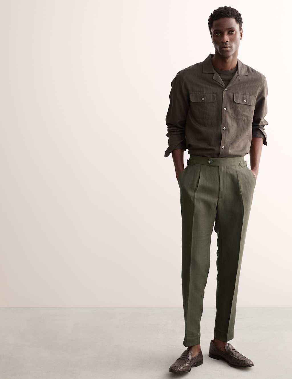 Tapered Fit Linen Blend Trousers 5 of 8