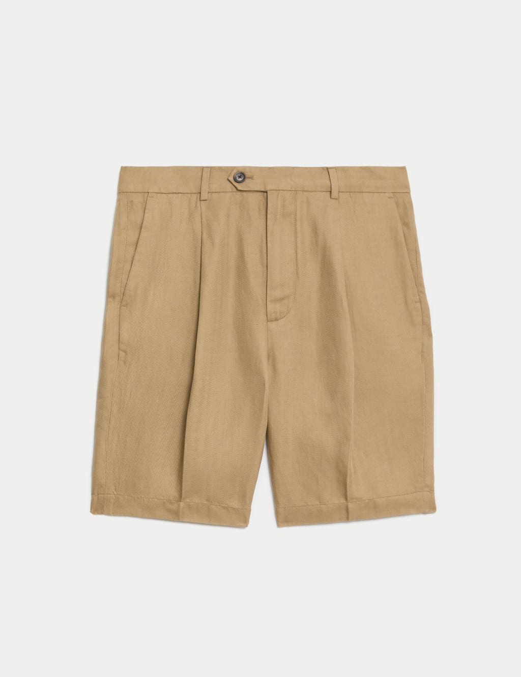 Mens pleated khaki shorts hot sale