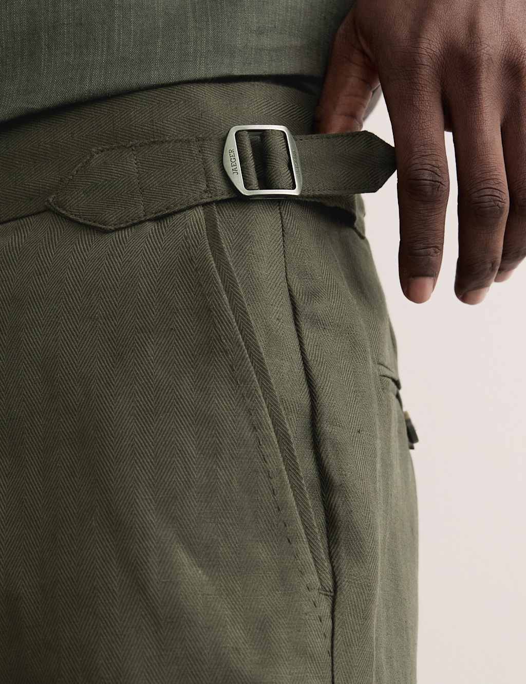 Linen Blend Herringbone Shorts 3 of 7
