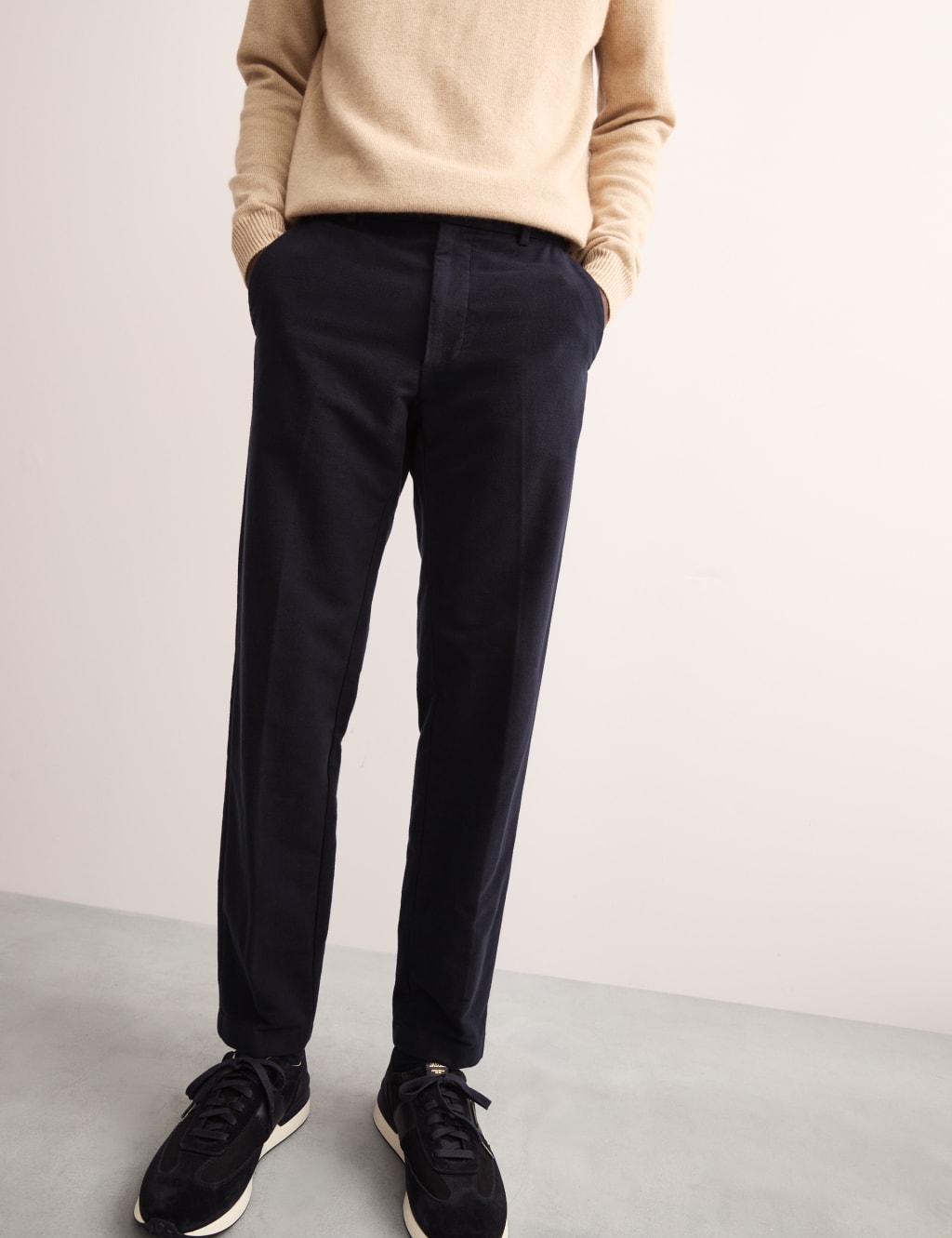 Tapered Fit Moleskin Flat Front Chinos 3 of 7