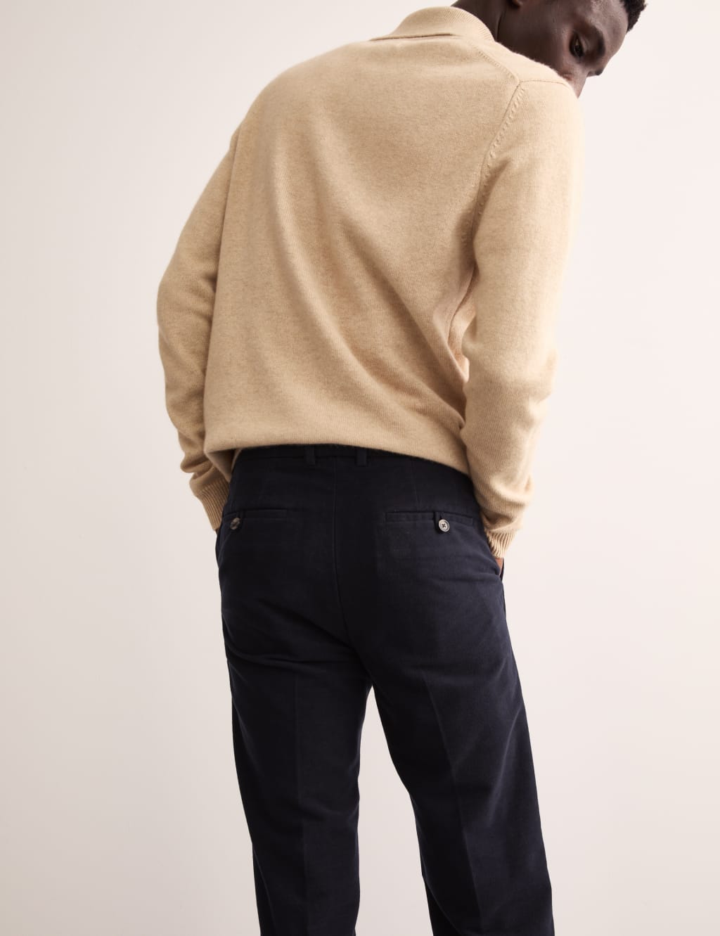 Tapered Fit Moleskin Flat Front Chinos 4 of 7