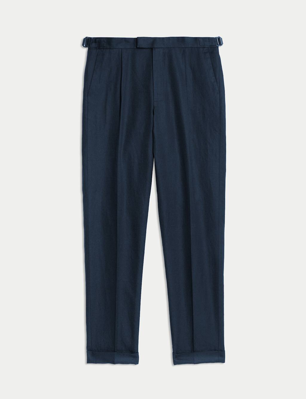 Linen Blend Single Pleat Smart Trousers 2 of 5