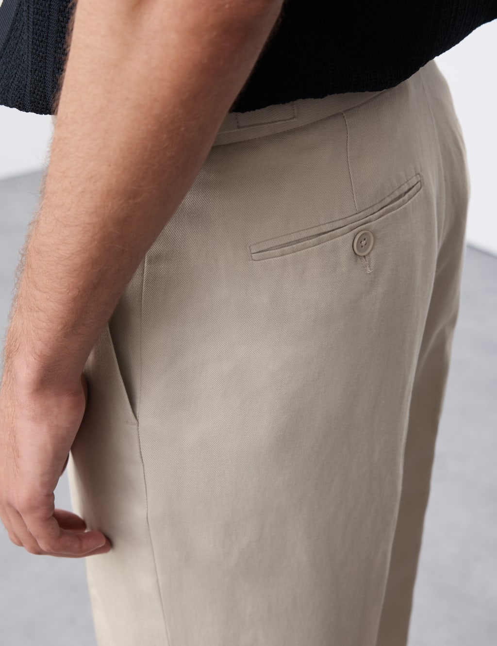 Linen Blend Single Pleat Smart Trousers 7 of 7