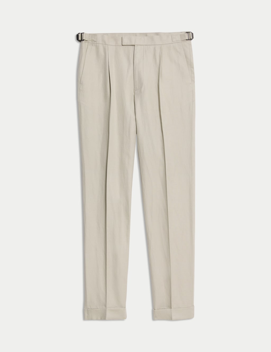 Linen Blend Single Pleat Smart Trousers 2 of 7