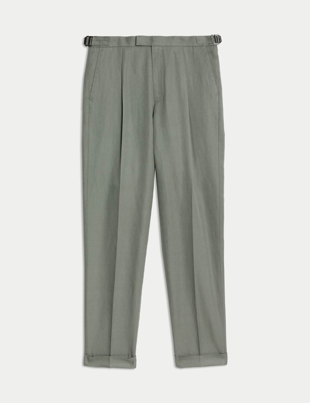 Linen Blend Single Pleat Smart Trousers 2 of 6