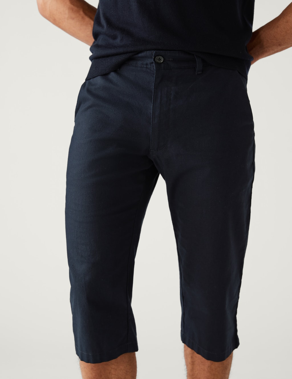 Linen Blend 3/4 Leg Shorts 4 of 5