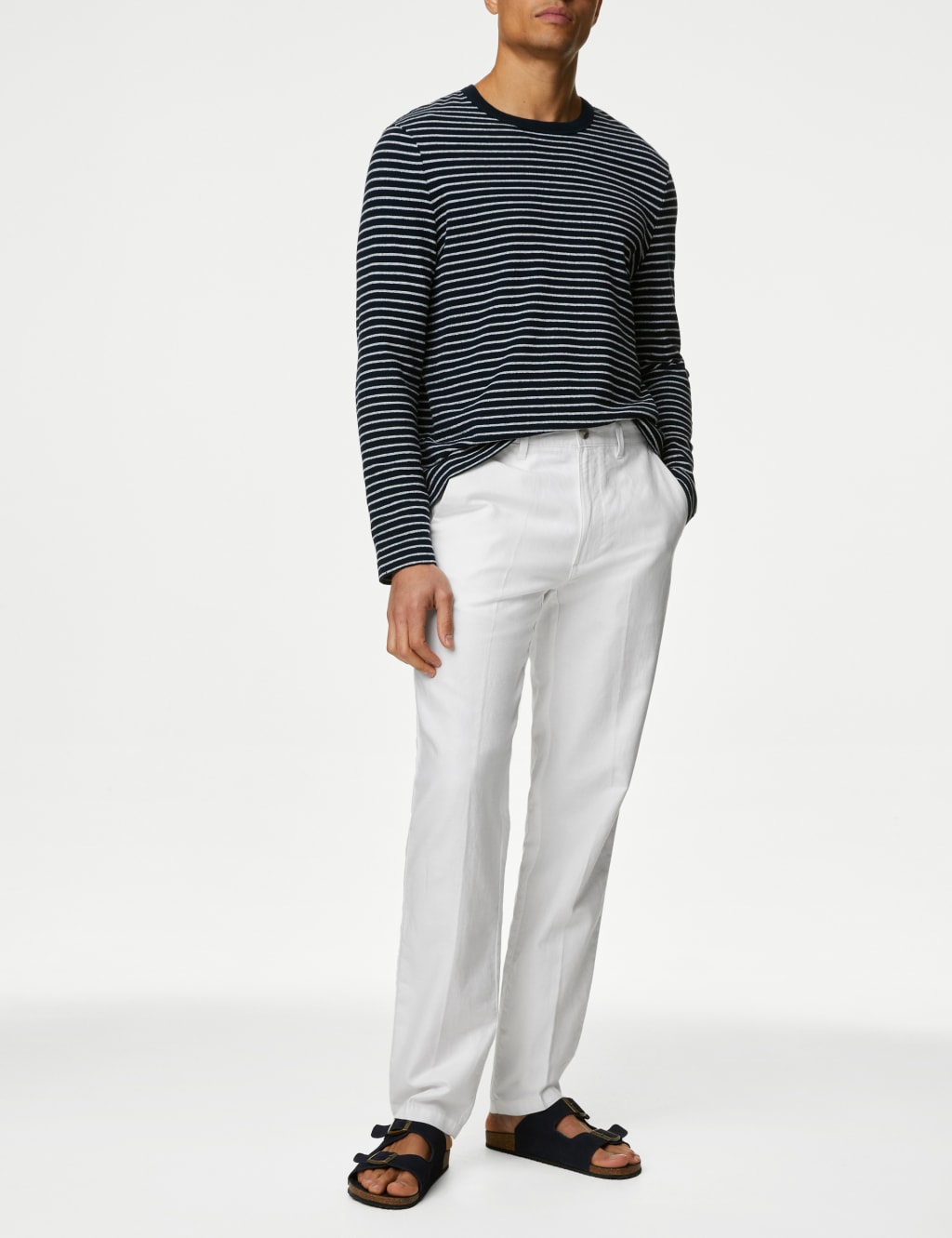 Marks and spencer mens linen trousers online