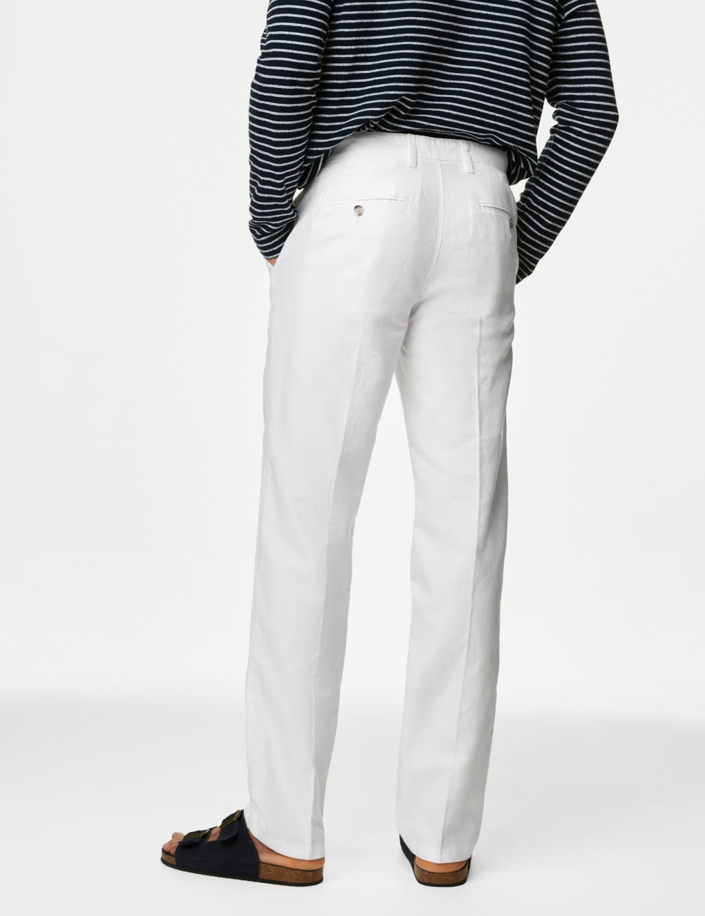 Regular Fit Linen Blend Trousers M S Collection M S