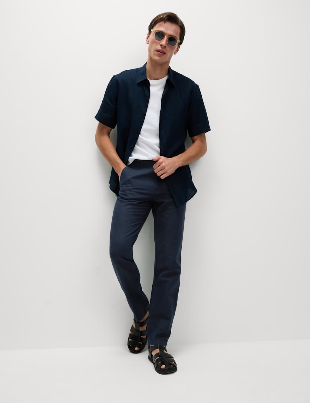 Regular Fit Linen Blend Chinos 3 of 5