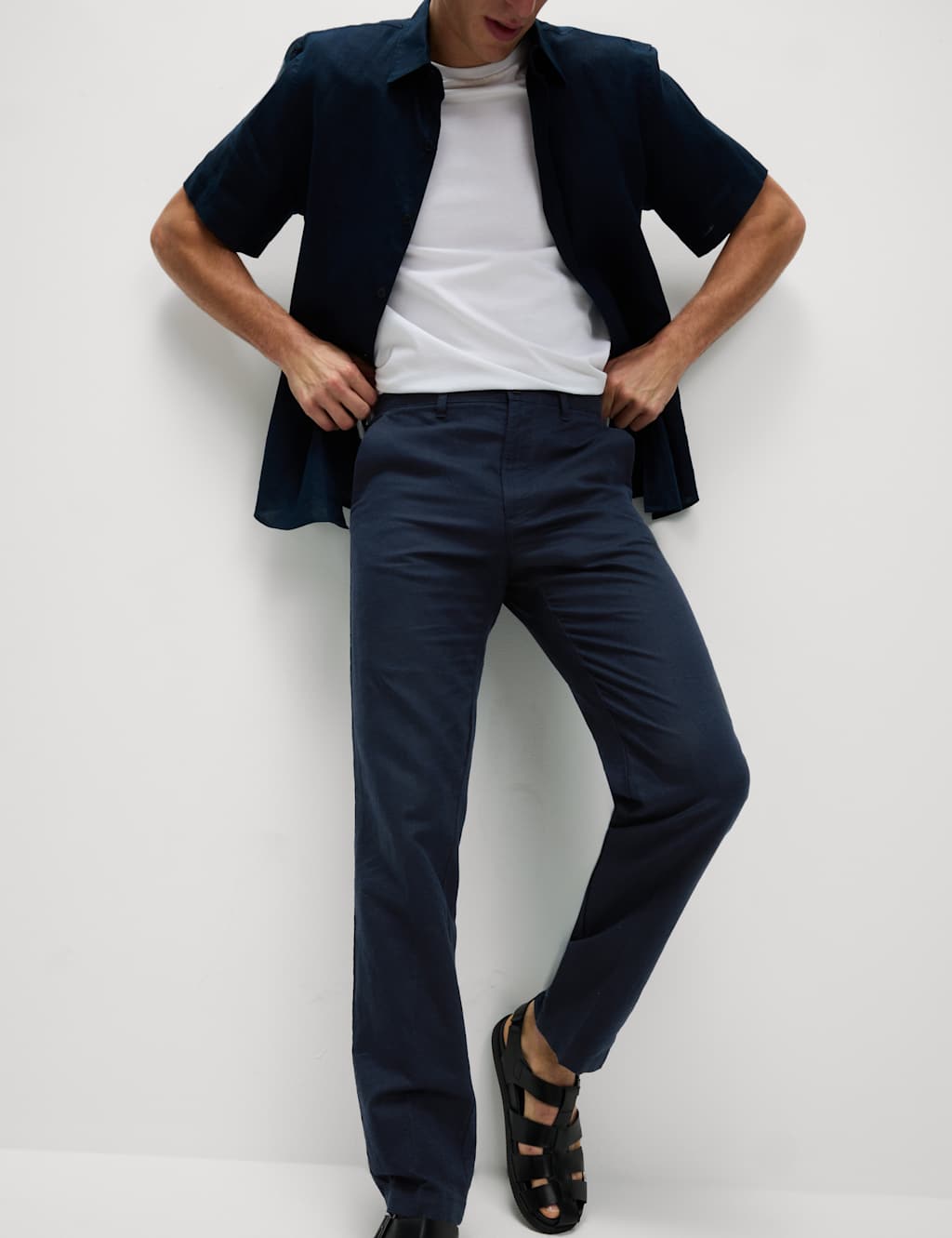 Regular Fit Linen Blend Chinos 4 of 5