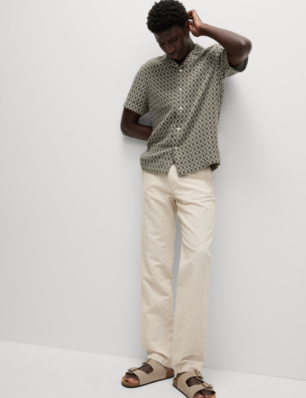 Regular Fit Cotton Linen Blend Chinos 3 of 5