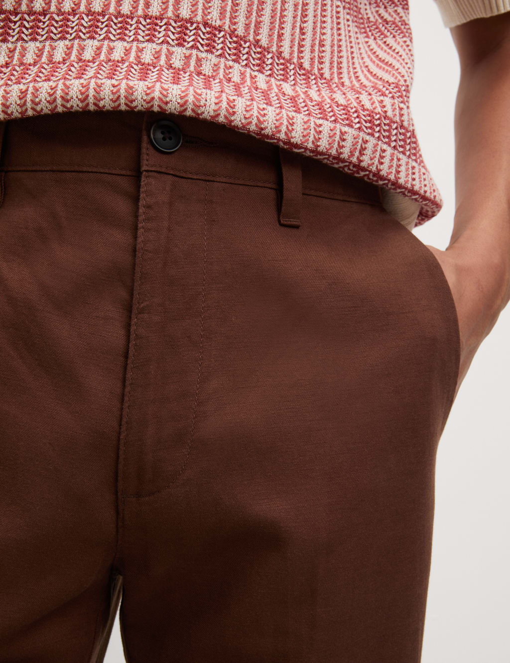 Regular Fit Linen Blend Chinos 3 of 5