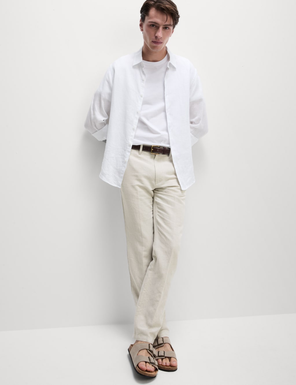 Regular Fit Linen Blend Chinos 3 of 5